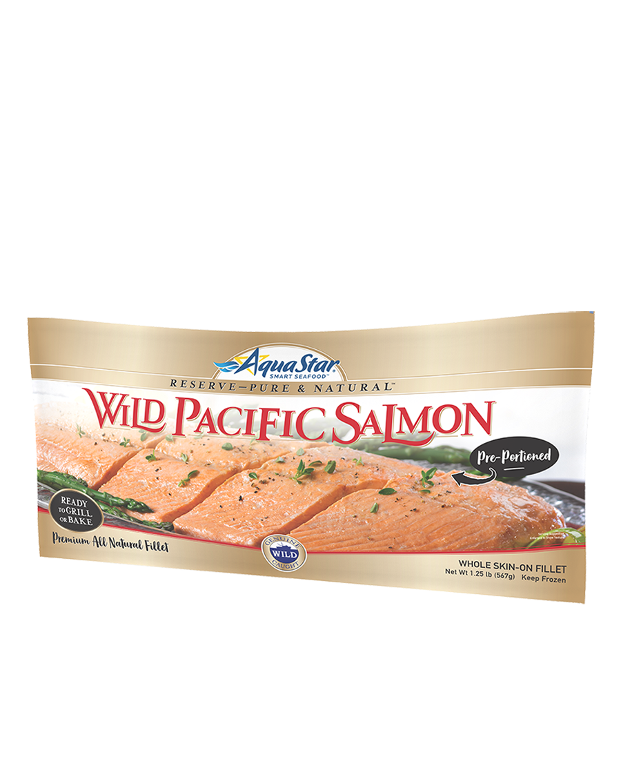 wild pacific salmon pre-portioned fillet retail packaging