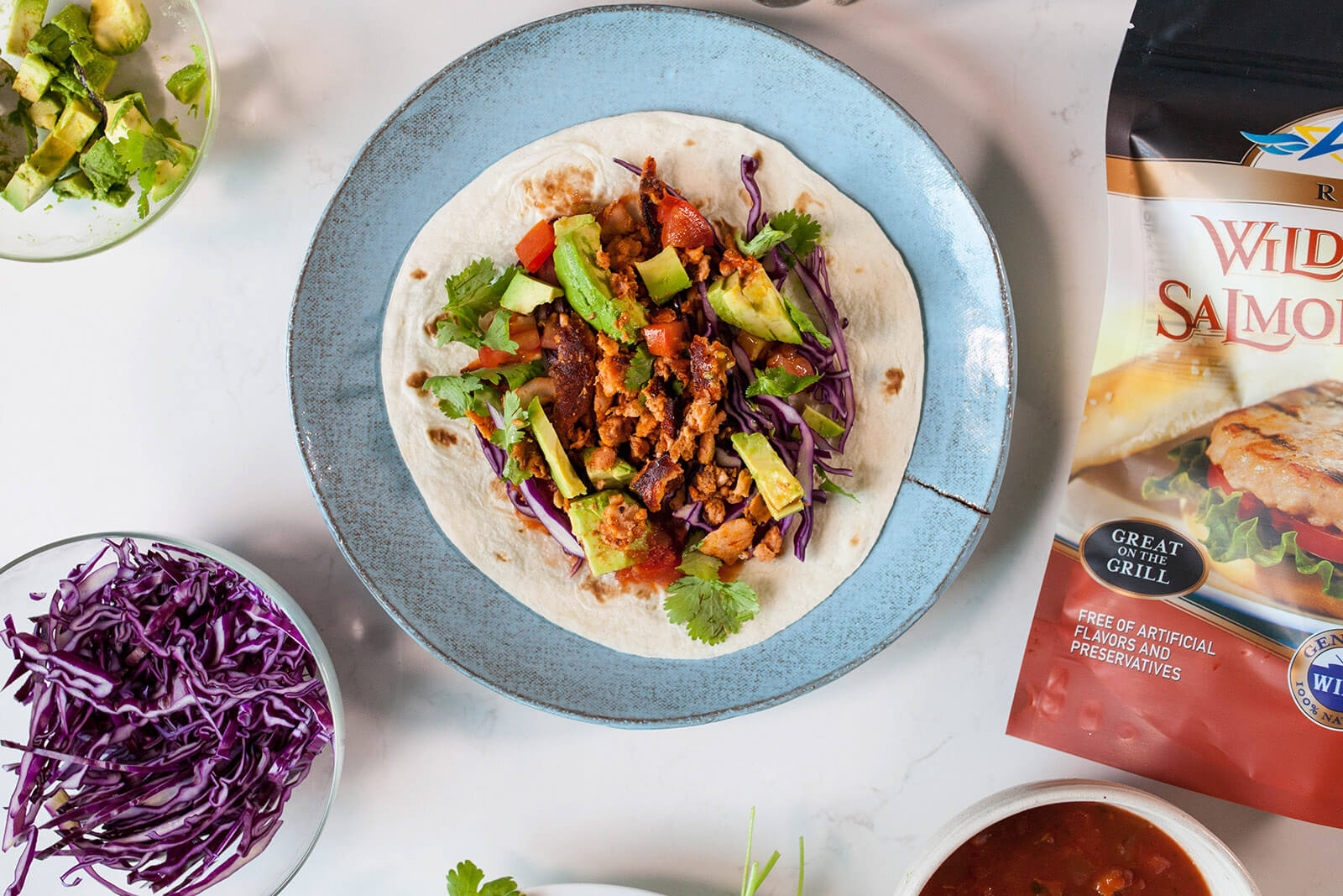 Salmon Burger Tacos Aqua Star