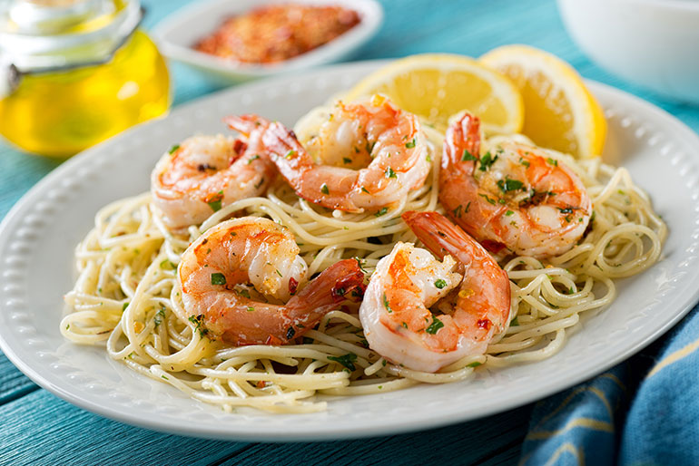 Lemon &amp; Garlic Shrimp Pasta - Aqua Star