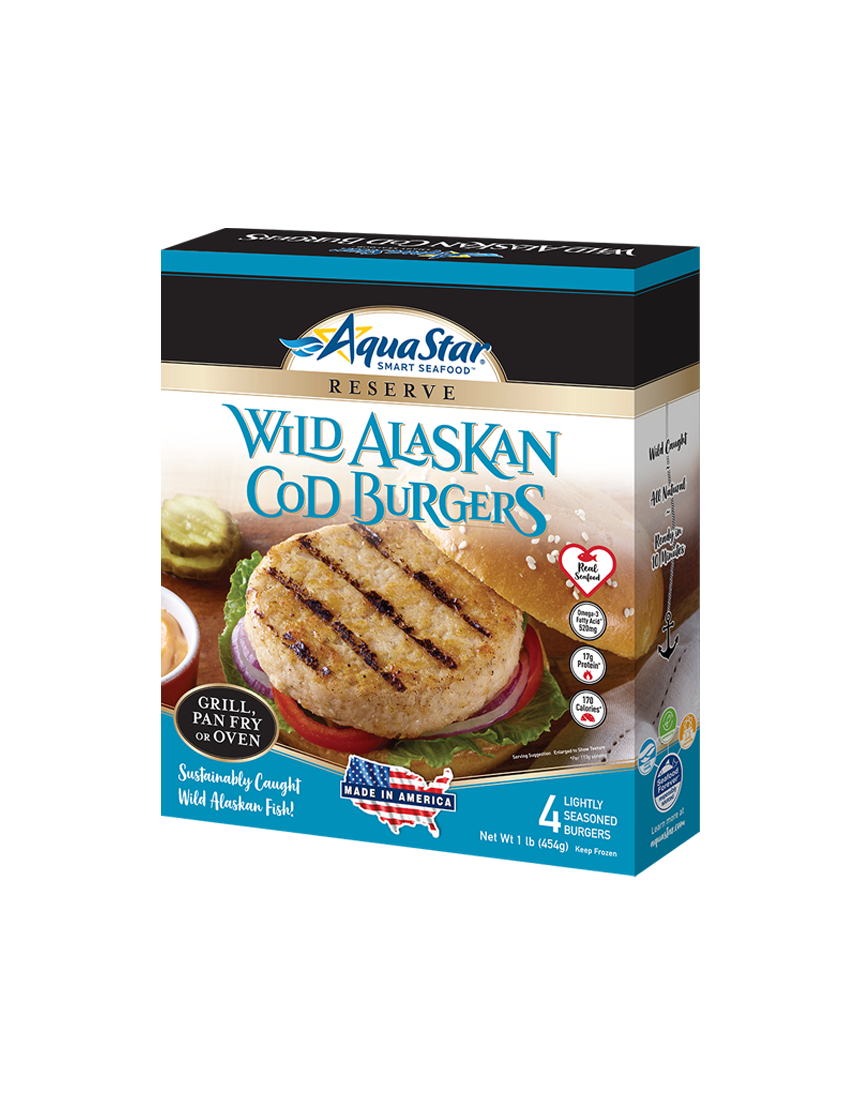 Wild Alaskan Cod Burger packaging