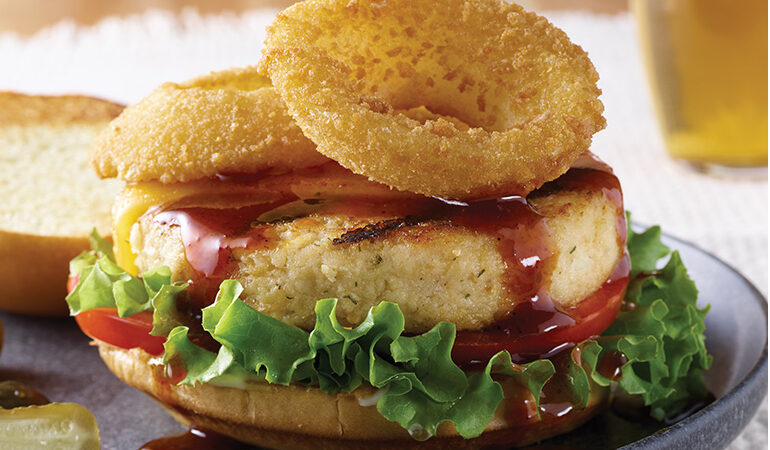 Crunchy Onion BBQ Wild Alaskan Cod Burger