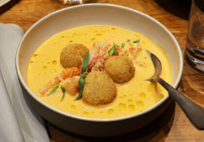 Whiskey Crab Bisque with Croquettes recipe